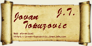 Jovan Topuzović vizit kartica
